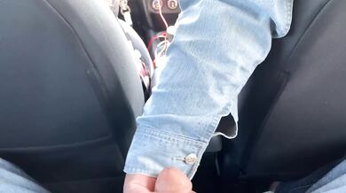 Black BBW sucks Daddy's cock while wife drives, shows big tits