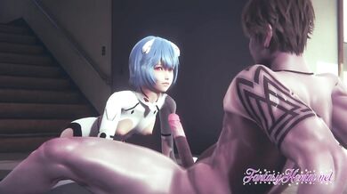 Evangelion Hentai - Rei Ayanami has trained hard to do this
