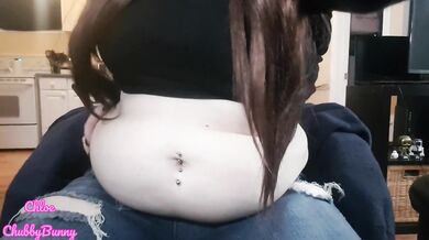 BBW GAINER TINY JEANS TRY ON AND BELLY PLAY