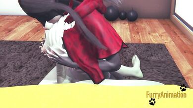 Furry Hentai - White Cat & Black Kitty Yiff
