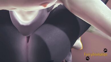 Furry Hentai - White Cat & Black Kitty Yiff