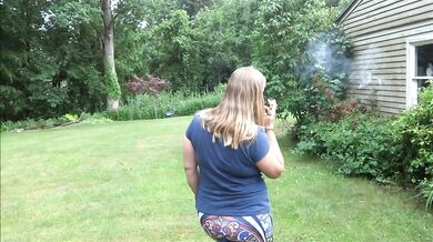 Frangelica outside for 420Smoke, Mouthful Of Cum, Garden Walk, PlanetFunCamp Huge Natural Tits MILF