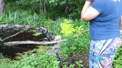 Frangelica outside for 420Smoke, Mouthful Of Cum, Garden Walk, PlanetFunCamp Huge Natural Tits MILF
