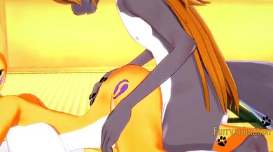 Digimon Hentai - Taomon & Grey Fox Hard Sex 2/2