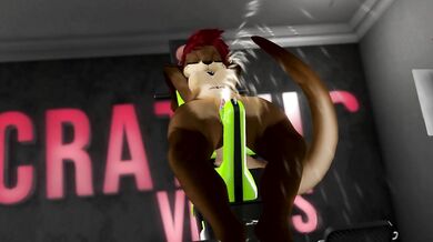 Lana squirts and cums on fucking machine FT. VOICE ACTING FROM NEBULA - Second Life Yiff