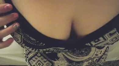 BUSTY GIRL TOUCHES HER BIG TITS AND FILLS THEM WITH SALIVA, MAKING YOU PREGNANT TO CUM ON HER