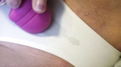 Teens squirting orgasms straight through her panties while vibrating pussy and clit!