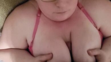 I wear my lush while he titty fucks me and cums on them