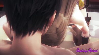 Genshin Impact Hentai - Lisa Handjob & Blowjob with cum in her mouth