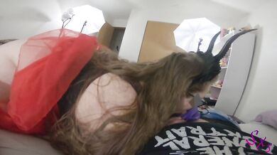 Fucking my Curvy Stepsis on Halloween Night-POV Creampie and Cum on Ass