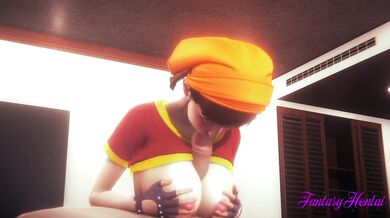 Dragon Ball Hentai - Pan Boobjob with cum in her mouth