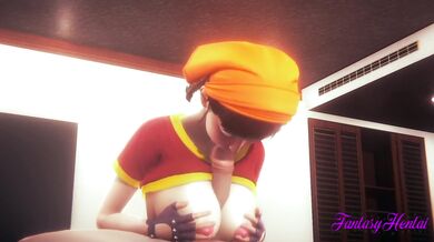 Dragon Ball Hentai - Pan Boobjob with cum in her mouth