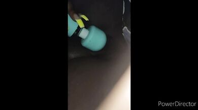 Masturbating in the dark alley while in the car