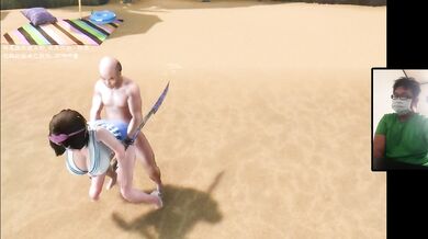 The Elder Scrolls 5:The beach to enjoy the beauty of the moon and huge breasts goddess sex