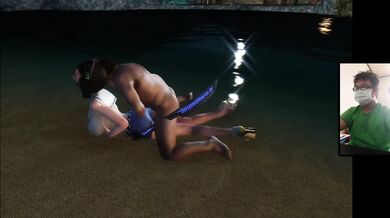 The Elder Scrolls 5:The beach to enjoy the beauty of the moon and huge breasts goddess sex