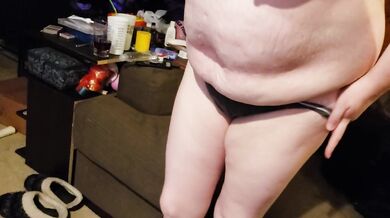 This BBW with amazing areolas watching porn needs a deep dildo