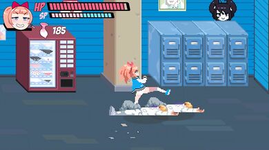 Lewd City Girls [Hentai pixel game] mixed sex facial blowjob while face siting