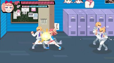 Lewd City Girls [Hentai pixel game] mixed sex facial blowjob while face siting