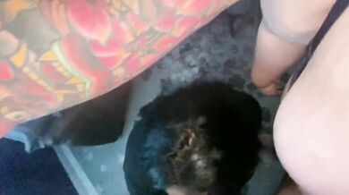 Wife and girl suck Daddy's cock threesome double blowjob