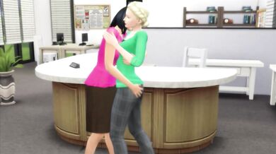 Kelly fucks and cums on Angela's face in The Office