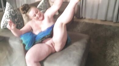 Big fat slut smoking a cigarette in her tutu skirt | showing off ass and pussy