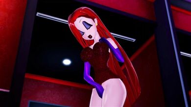Jessica Rabbit fingers her pussy in a hotel suite. Cartoon porn.