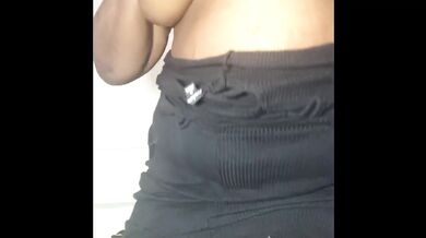 Ebony BBW gets a double dildo penetration
