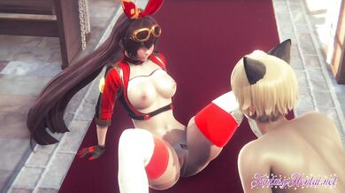 Genshing Impact - Amber Having Sex in the Cathedral