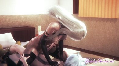 Nier Automata Hentai - A2 Fucked Cowgirl Style and cums in her pussy