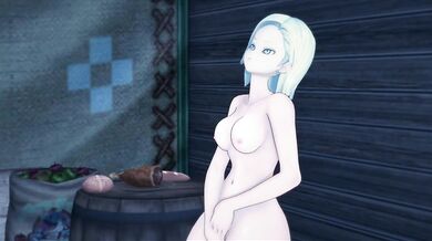 Android 18 fingers her pussy in a secluded getaway - Dragonball Hentai.