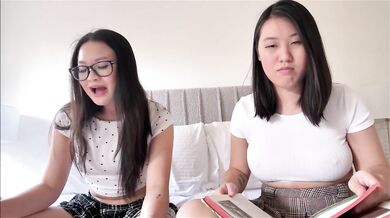 Asian Schoolgirl Step Sisters Take Study Break - Uwu Tofu & Sakura - Family Therapy - Alex Adams