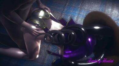 Genshin Impact Hentai - Mona Hard Sex Under the rain