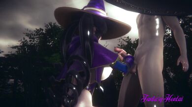 Genshin Impact Hentai - Mona Hard Sex Under the rain