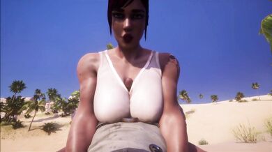 Tomb Raider look alike dominates him - Thicc Thighs and Big Tits