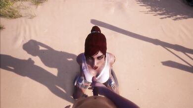 Tomb Raider look alike dominates him - Thicc Thighs and Big Tits