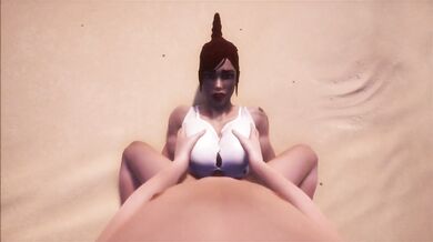 Tomb Raider look alike dominates him - Thicc Thighs and Big Tits