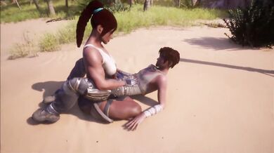 Tomb Raider look alike dominates him - Thicc Thighs and Big Tits