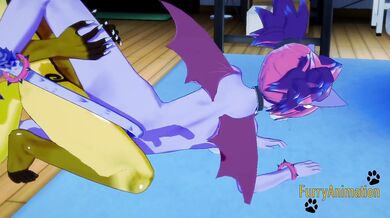 Furry Hentai - Bat-Kitty is fucked by a Lynx