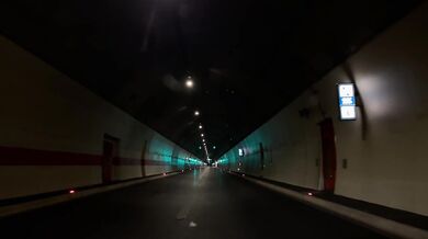 Sweet blonde on the highway. Sex in car