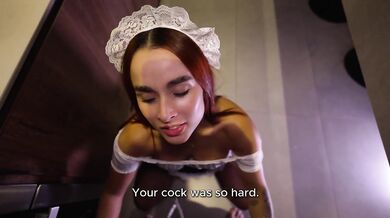 I made my LATINA maid SUCK and FUCK me to pay for her mistakes! - Abella olsen