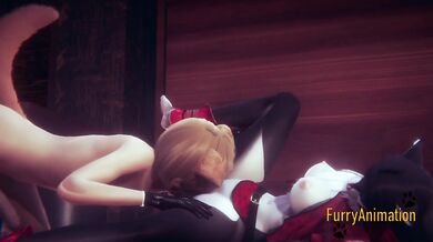Furry Hentai 3D - DogBoy and Cat Have Hard Sex 1/2