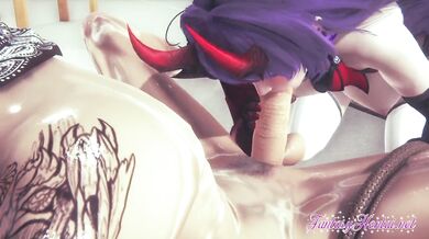 Houkai Impact 3 - Raiden Mei blowjob and cums in her mouth