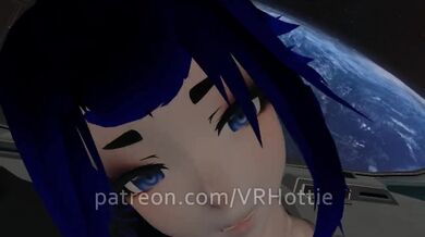 Cyberpunk 2077 Blue Haired Babe Fucks You in Pilot Chair Space Station Parody Robot POV Lap Dance