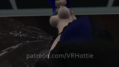 Cyberpunk 2077 Blue Haired Babe Fucks You in Pilot Chair Space Station Parody Robot POV Lap Dance