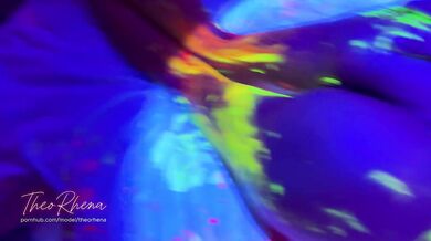 Neon Glow Hardcore – Wild Fluorescent Sex on the Bed with TheoRhena!
