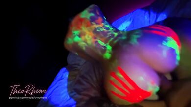 Neon Glow Hardcore – Wild Fluorescent Sex on the Bed with TheoRhena!