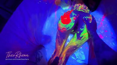 Neon Glow Hardcore – Wild Fluorescent Sex on the Bed with TheoRhena!