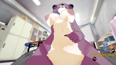 Beastars Hentai - POV Juno Yiff at theater club 3/3