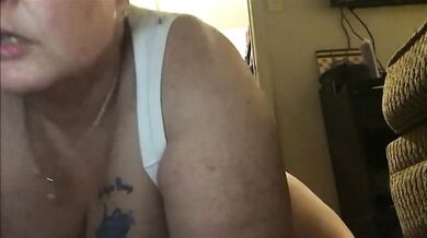 Nasty BBW Riding Huge Dildo In Moms Room Pussy Juice Everywhere