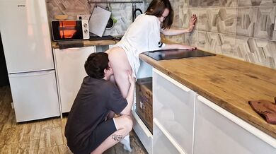 passionate sex in the kitchen